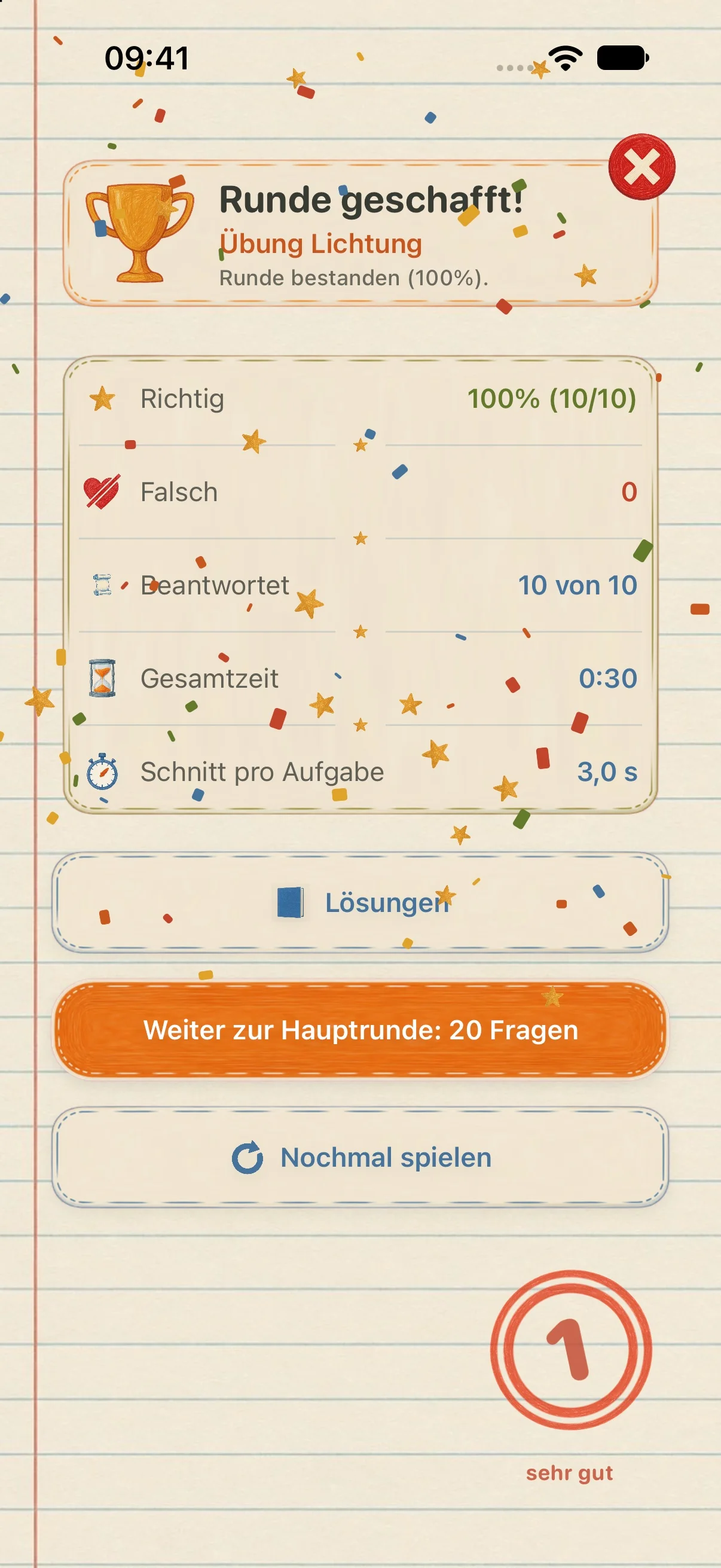 Bildschirm der App Zifferlinge